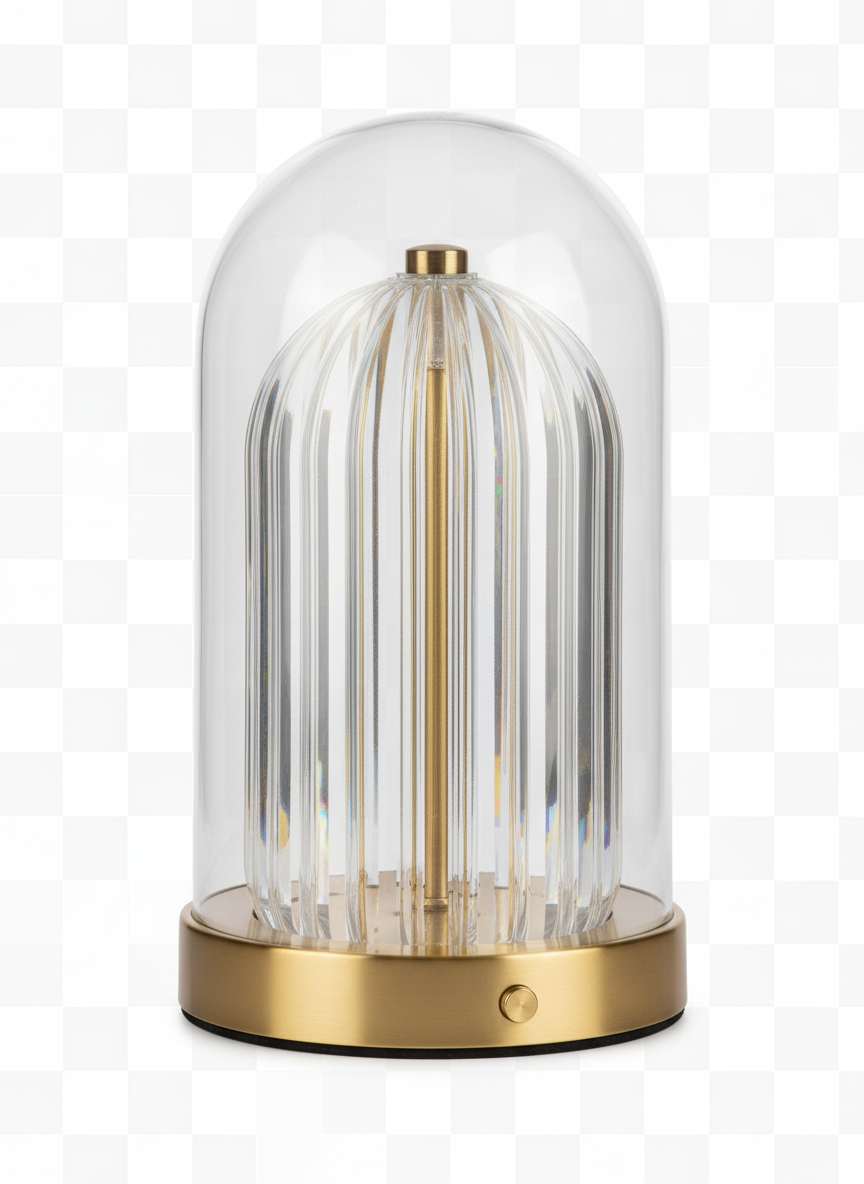 Kristalna Stona Lampa - Bočni Pogled