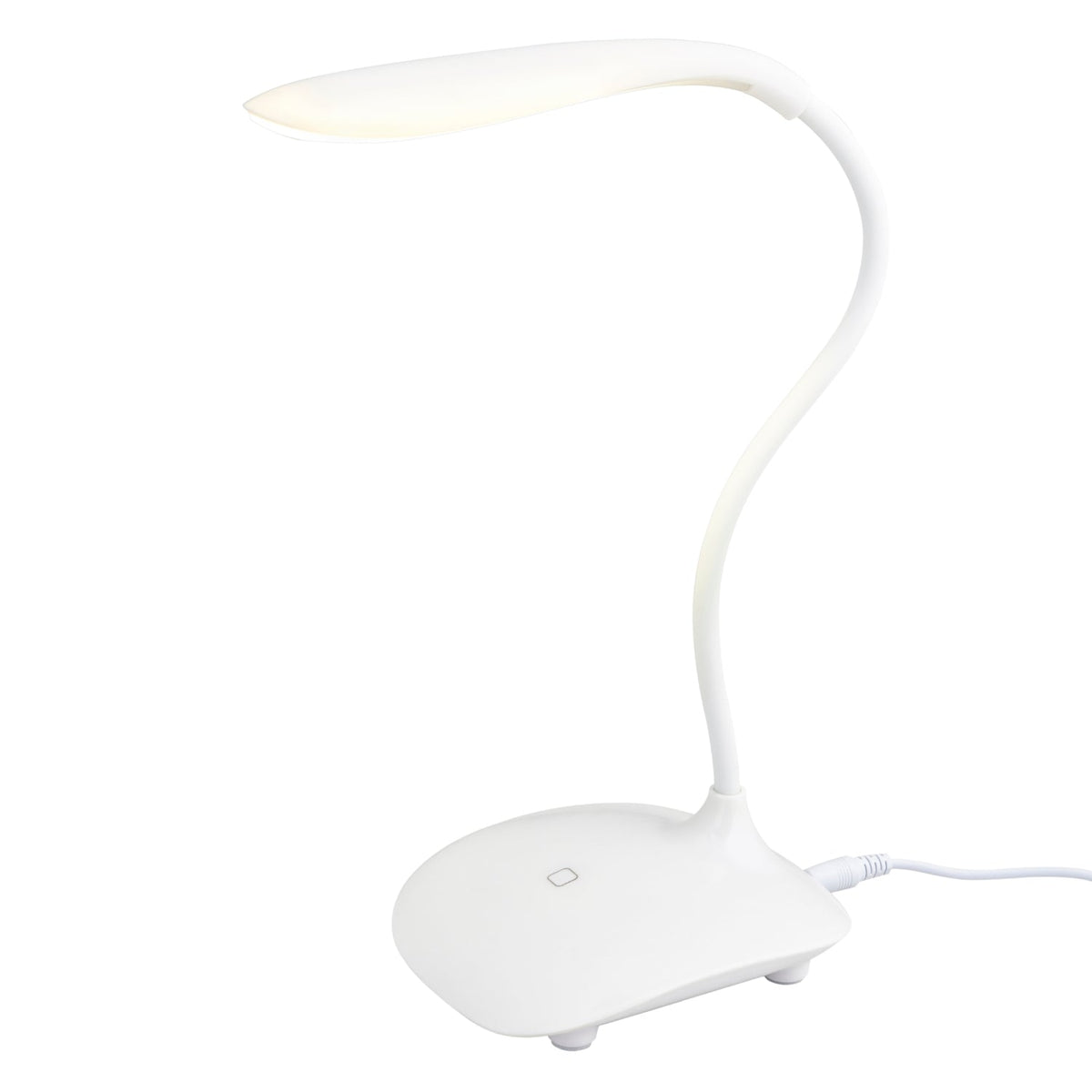 Stona LED lampa sa svetlosnim detaljima u postolju za diskretno noćno osvetljenje.