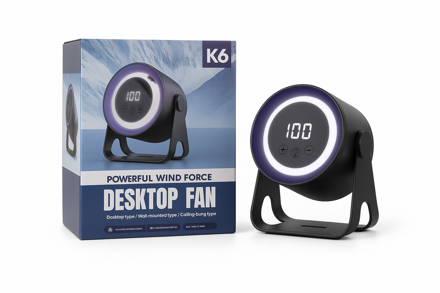 K6 Desktop Fan sa originalnim pakovanjem