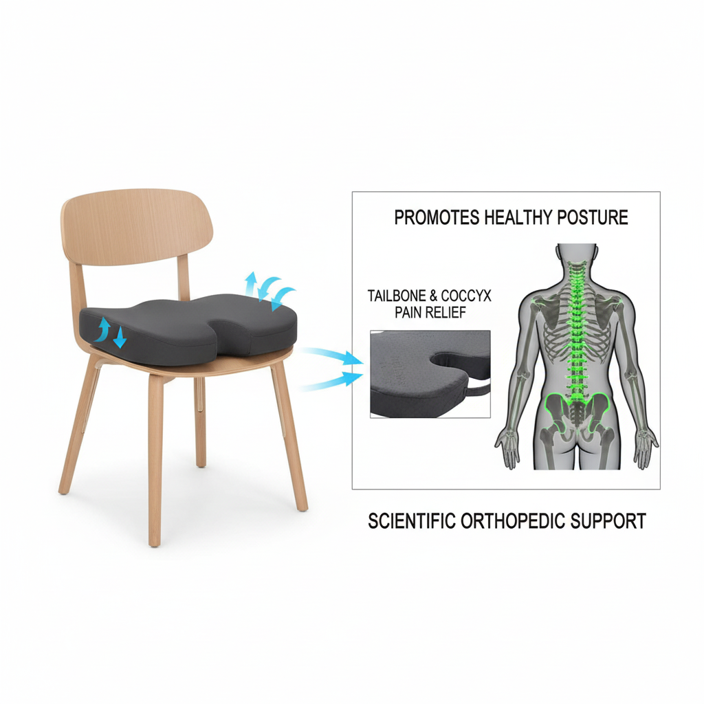 Ortopedski jastuk na stolici ublazava bol