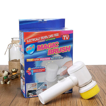 Električna četka prikazana uz nastavke za različite površine.