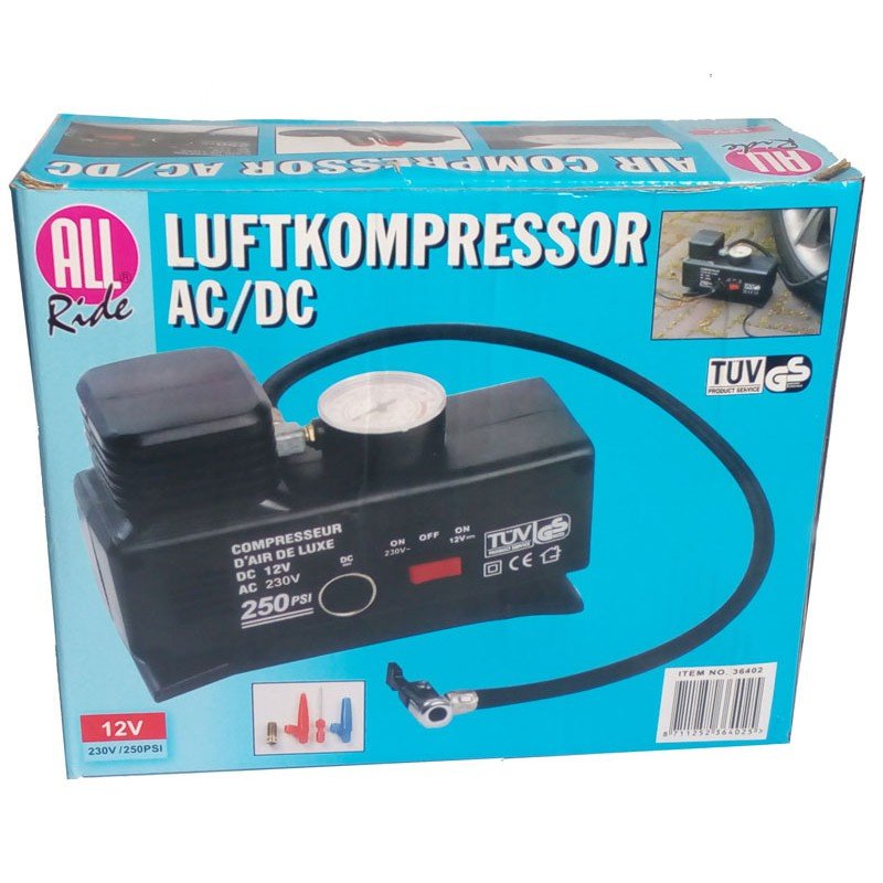 Kompresor PRODAVANI za klimatizaciju motornog vozila, sa oznakama 12 V i 220 V u nazivu proizvoda.