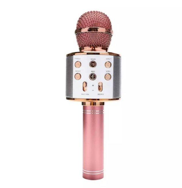 Karaoke mikrofon sa zvučnikom za reprodukciju muzike sa USB memorije ili SD kartice.