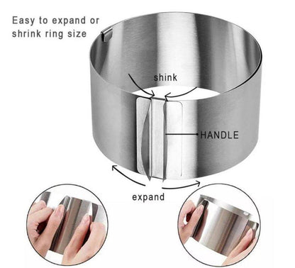 Podesivi obruč od nerđajućeg čelika namenjen je oblikovanju torti.
