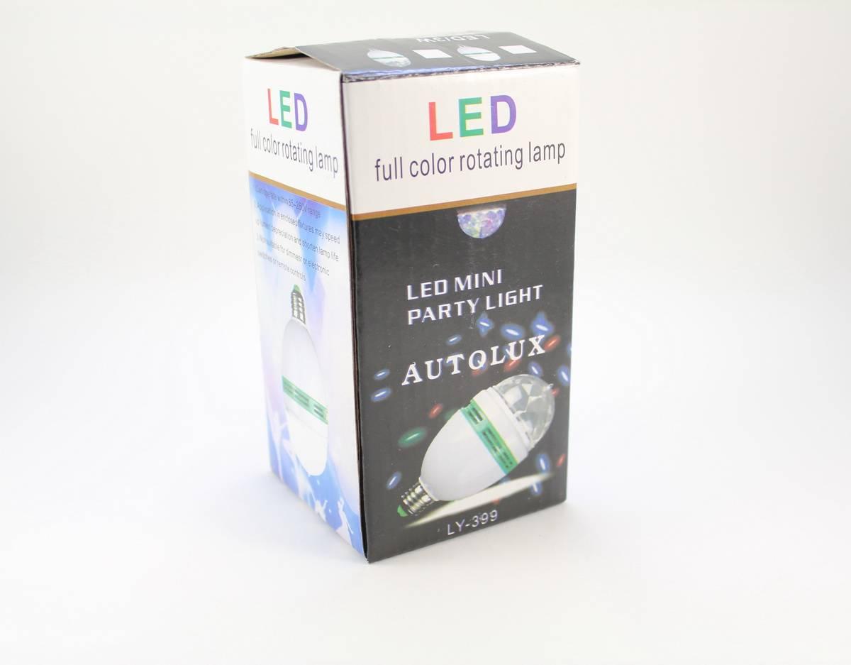 LED disko sijalica sa grlom E27 za postavljanje u odgovarajuće grlo.