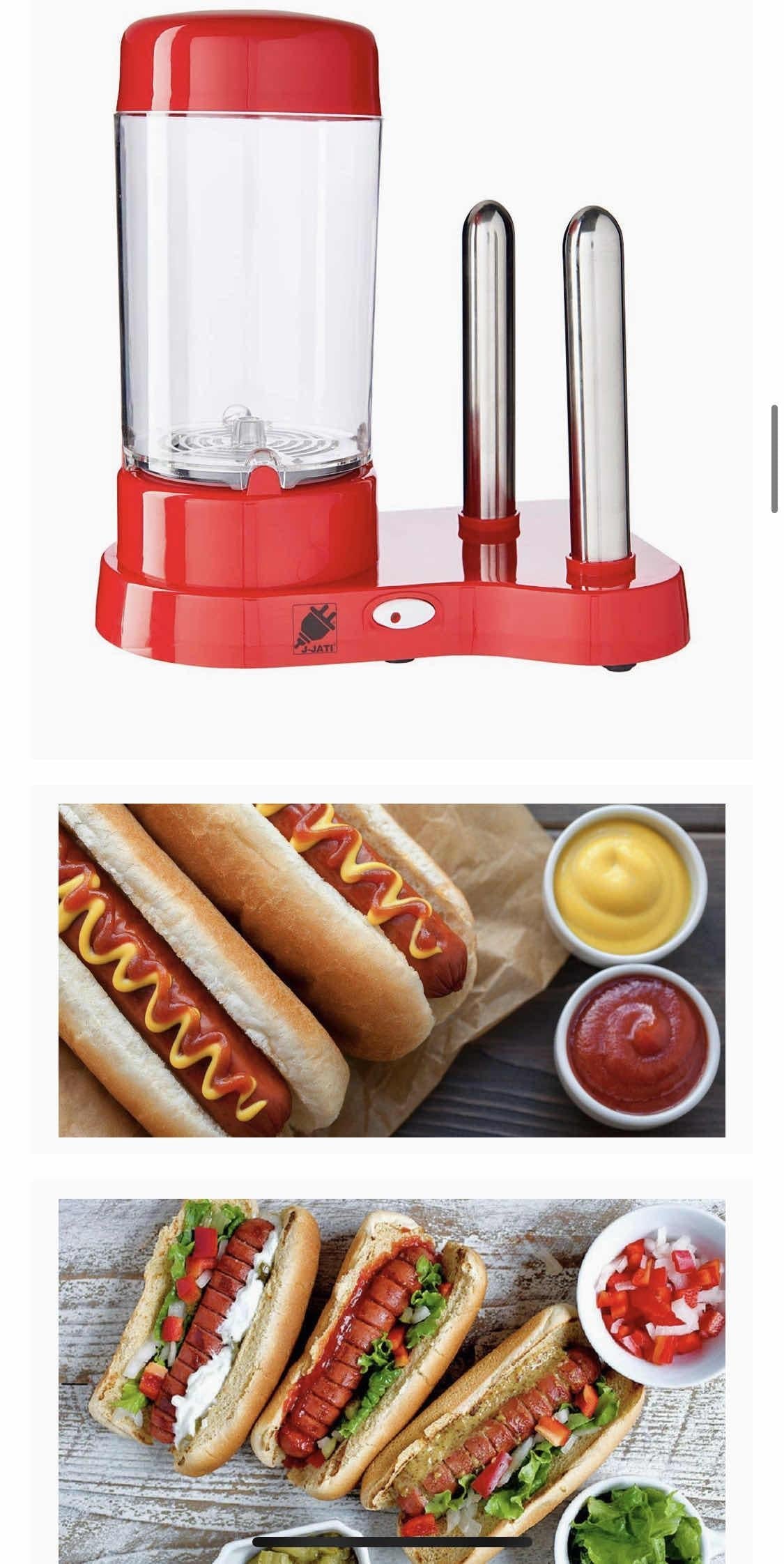 Aparat za hot dog sa dva ražnjića za peciva.