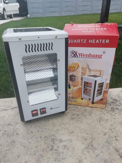 Kvarcna grejalica snage 2.000 W sa grejačima raspoređenim na pet strana.