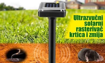 Solarni baštenski uređaj namenjen rasterivanju krtica, miševa i zmija.