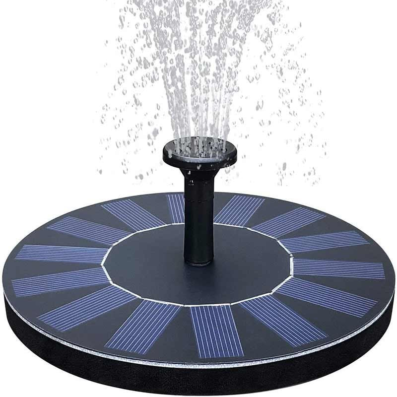 Solarna fontana predstavljena kao ukras za vodenu površinu.