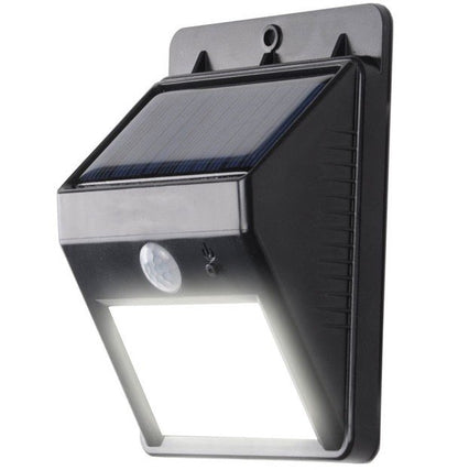 Na slici je LED reflektor koji se puni sunčevom svetlošću.