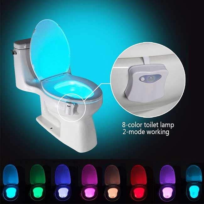 LED lampa za WC šolju sa izborom jedne od osam boja.