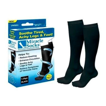 Crne kompresivne čarape Miracle Socks, model do kolena.