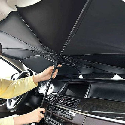 Sklopivi auto-kišobran za zaklanjanje šoferšajbne od sunčevih zraka.