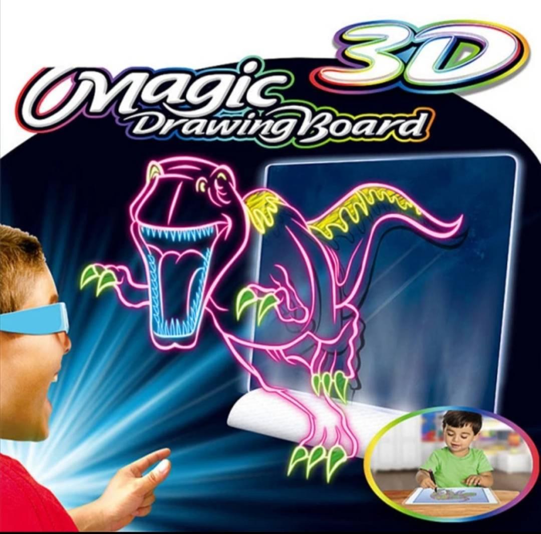 Crtež na tabli prikazan kroz 3D naočare.