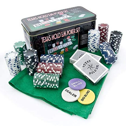 Komplet PRODAVANI za poker i blackjack sa čojom, žetonima i kartama.