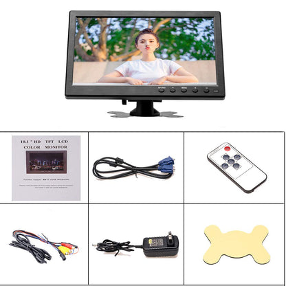 10.1” HD Monitor for Mini TV & Car Video Player & Computer Display TFT LCD Color BNC/AVI/VGA/HDMI