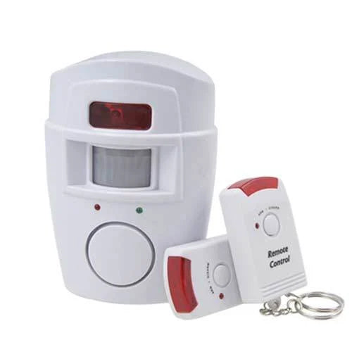 Bežični mini alarm sa senzorom pokreta prikazan je kao uređaj za upozoravanje sirenom.