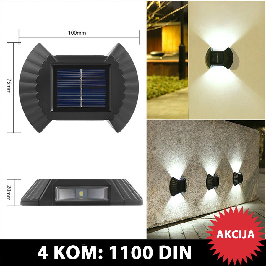 Solarna lampa za zid sa baterijom 18650 od 600 mAh.