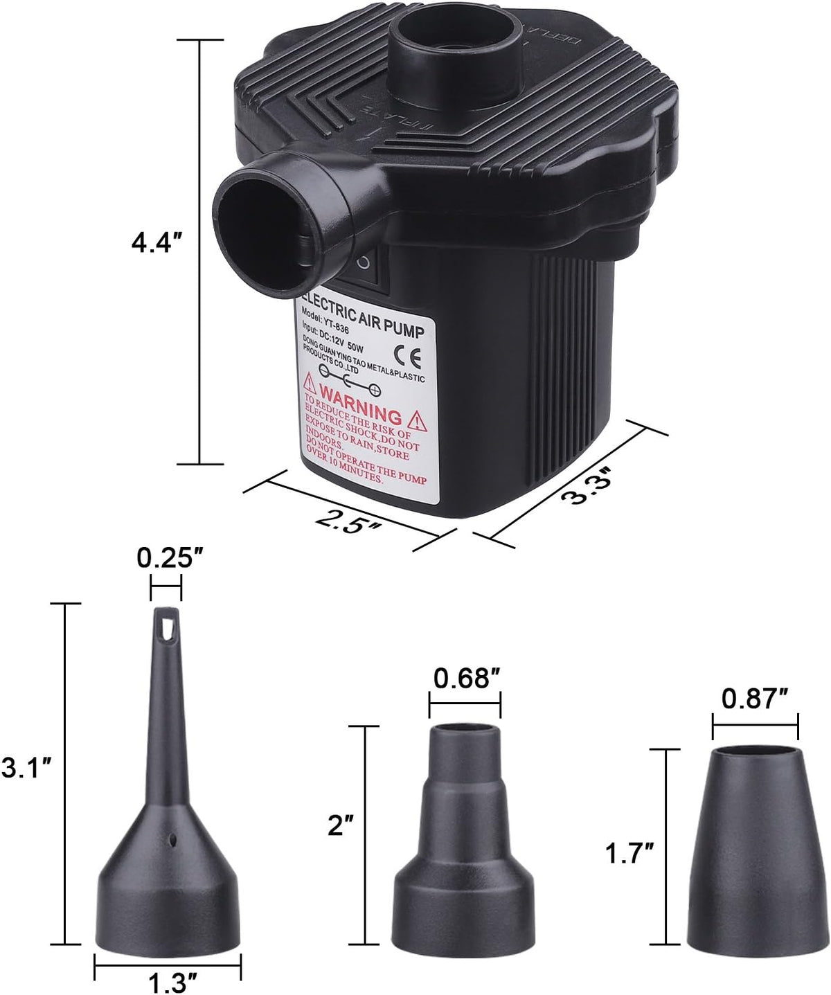 Prikaz električne pumpe PRODAVANI za napajanje na 220–240 V.