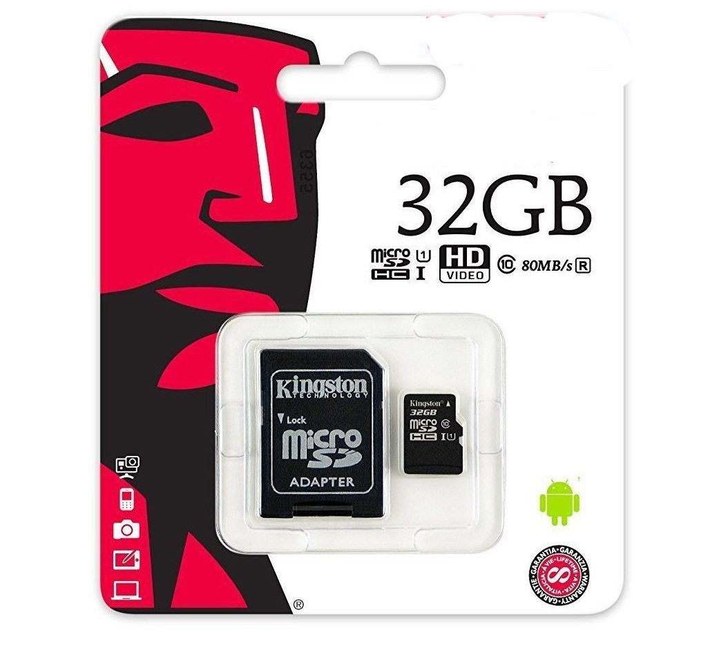 Na slici su PRODAVANI Micro SD kartica kapaciteta 32 GB i SD adapter.