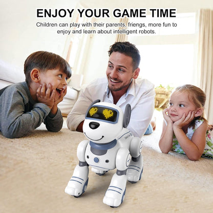 Robot-pas prikazan kao pokretna igračka za decu.