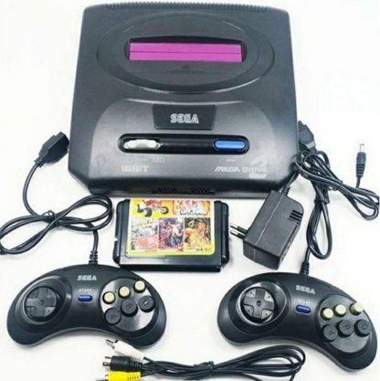 Crna Sega Mega Drive 2 konzola za 16-bitno igranje.