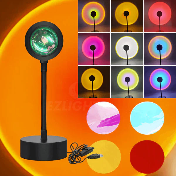 Sunset Lampa Projektor RGB 16 Boja - Dekorativna LED Lampa sa Daljinskim