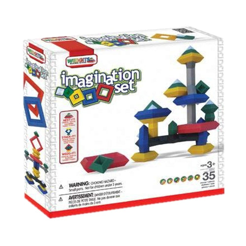 Montessori set kocki za slaganje u pet svetlih boja.