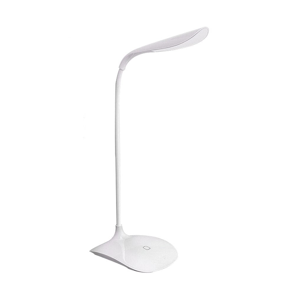 Bela LED stona lampa sa postoljem i USB priključkom za punjenje.