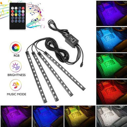 Prikaz LED svetala za obojeno osvetljenje kabine automobila.