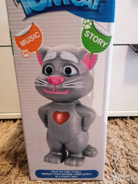 Mačak Talking Tom kao plišana igračka sa srcem koje svetli.