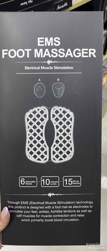 EMS uređaj za masažu stopala sa prostirkom za stimulaciju.