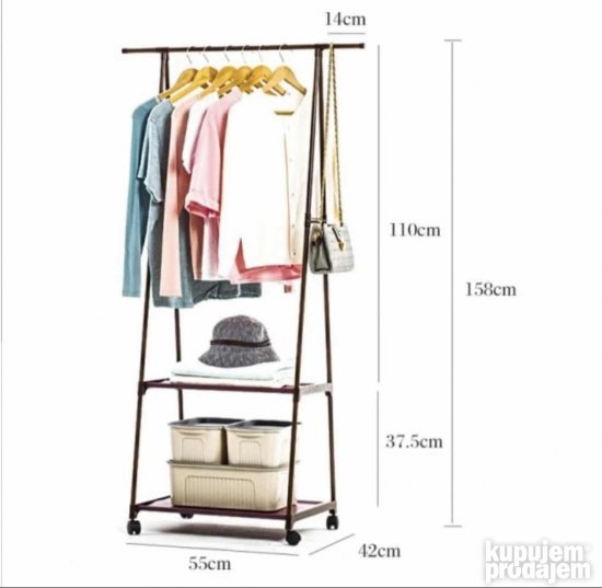 Donje prečke na stalku pružaju prostor za odlaganje obuće.