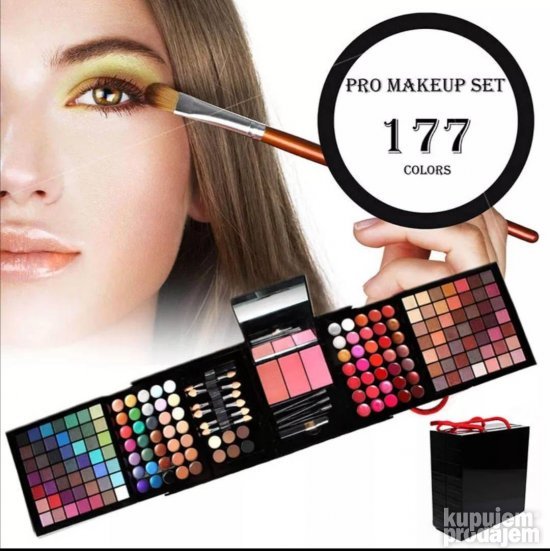 Paleta za šminkanje očiju Miss Rose sa 177 boja u harmonika formatu.