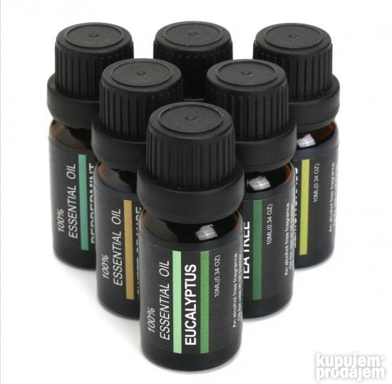 Eterična ulja u bočicama od po 10 ml namenjena aromaterapiji.
