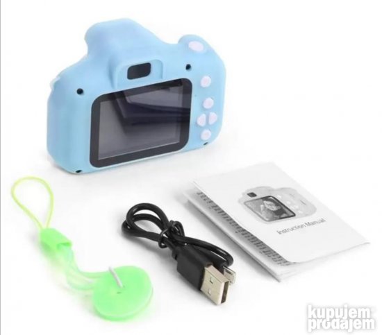 Plavi digitalni fotoaparat koji snima video-zapise u 1080p HD rezoluciji.