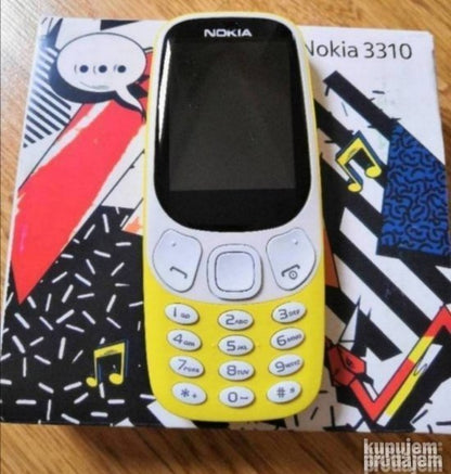 Žuti mobilni telefon Nokia 3310.
