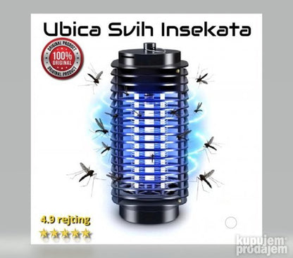 Električna lampa sa UV svetlošću za uklanjanje letećih insekata.