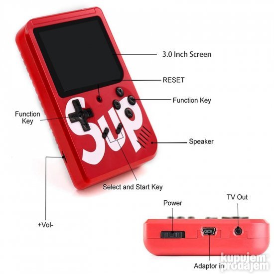 GAME BOX 400 u 1 sa izborom ugrađenih igara.