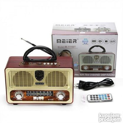 Retro radio PRODAVANI namenjen slušanju uz FM prijem, USB i Bluetooth.