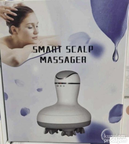 Uređaj za masažu vlasišta sa ergonomskom ručkom za držanje.