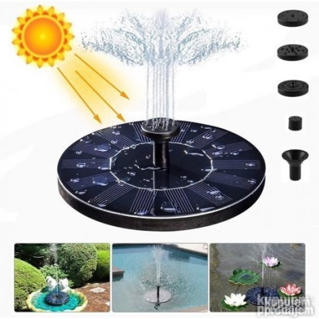 Crna solarna fontana namenjena uređenju dvorišta.