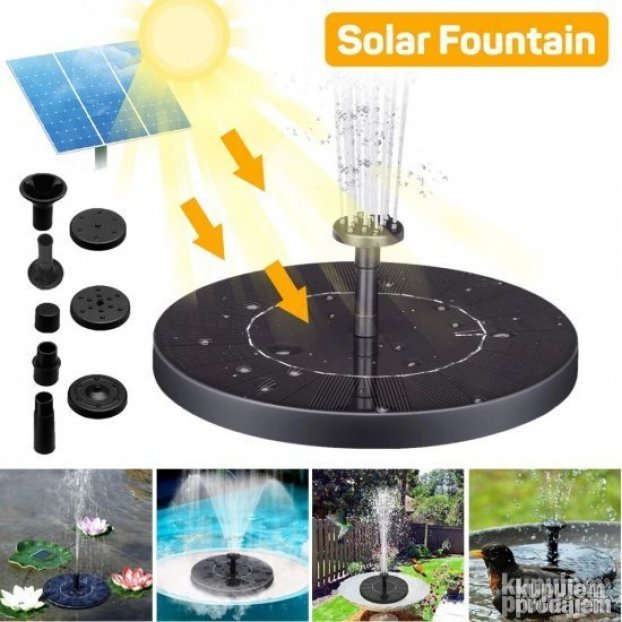 Solarna fontana koja pokreće vodu pomoću energije sunca.