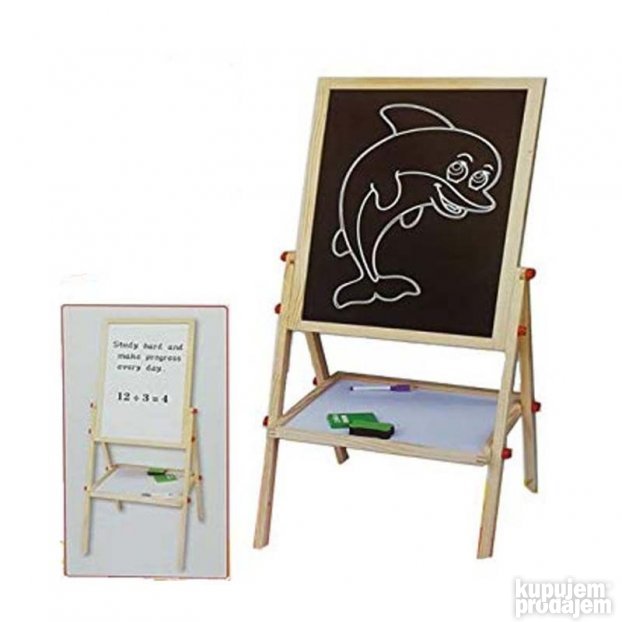 Crna strana dečje table namenjena je crtanju kredom.