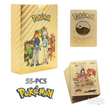Zlatne karte sa Pokémon tematikom u kolekciji od 55 komada.