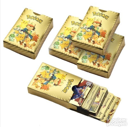 Zlatne Pokémon karte iz kolekcije od 55 komada.