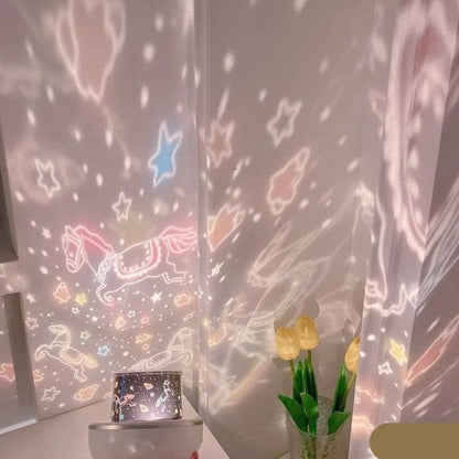 Lampa sa projekcijom može se koristiti u spavaćoj, dnevnoj ili radnoj sobi.
