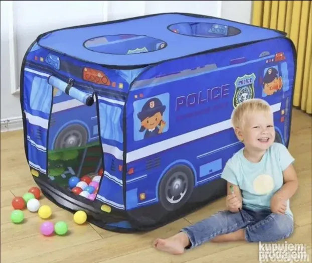 Dečji šator sa policijskim motivom za tematsku igru.