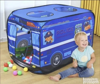 Dečji šator sa policijskim motivom za tematsku igru.