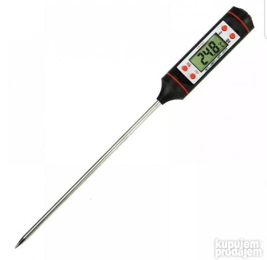 Kuhinjski termometar sa LCD ekranom za očitavanje temperature.